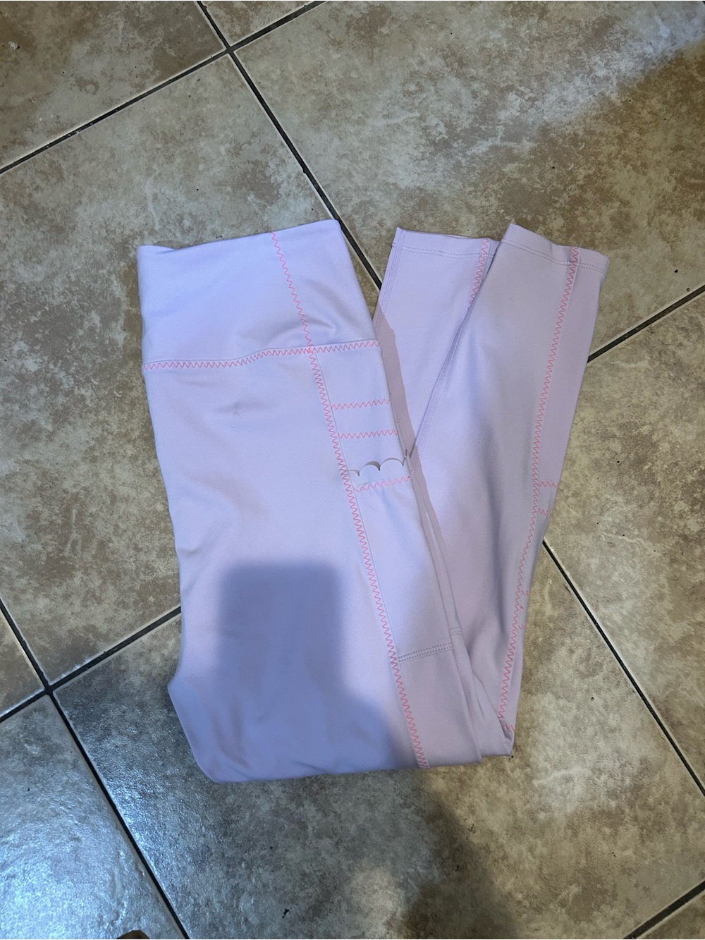 FP Movement by Free People Lavender Leggings with Pink Stitching